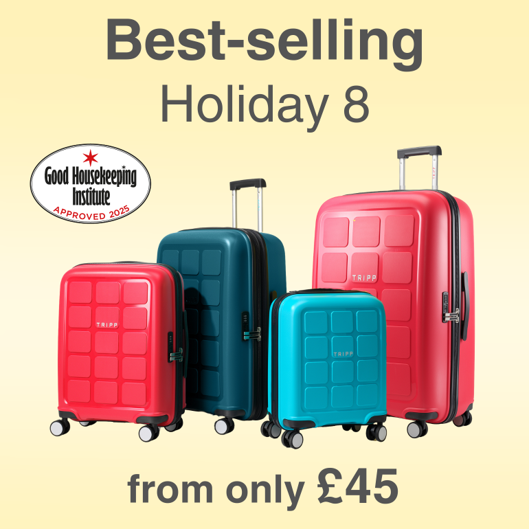 Shop Holiday 8 suitcases from only £45. Good Housekeeping Approved luggage