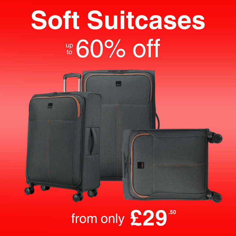 Shop soft suitcases, up to 60% off, from only £29.50