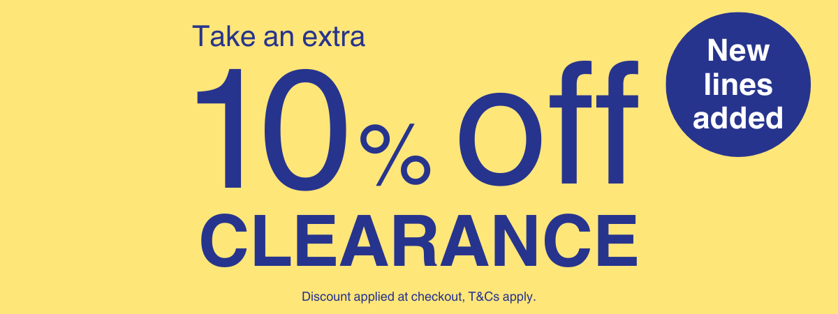 Shop Clearance, get up to 60% off, from only £12