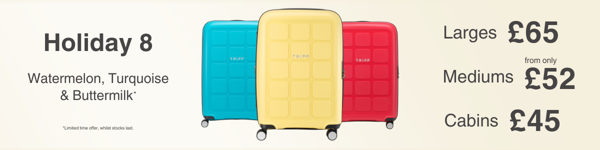 Shop Holiday 8 selected colours, Larges £65, Mediums £52, Cabins £45