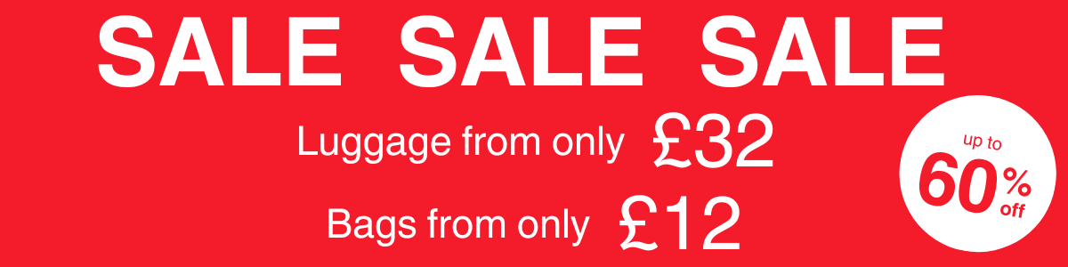 Shop Sale, up to 60% off, luggage from only £32