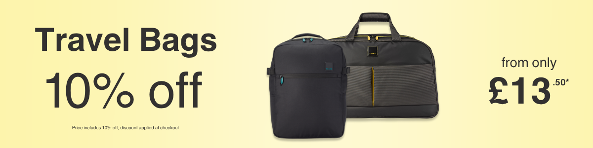 Take an extra 10% off all travel bags