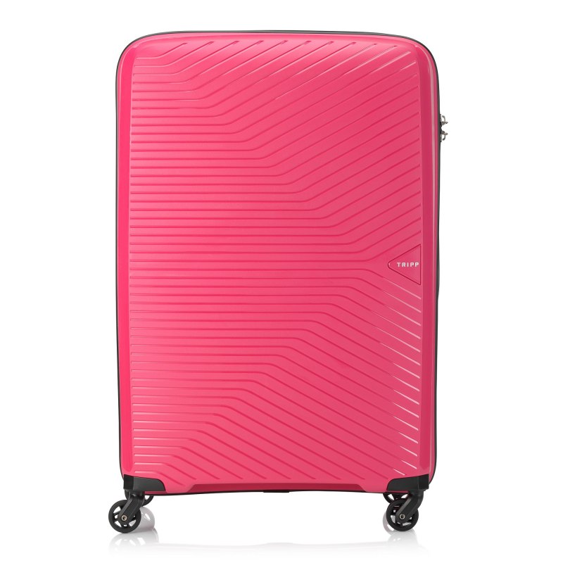 Chic Large 4 wheel Suitcase 77cm HOT PINK