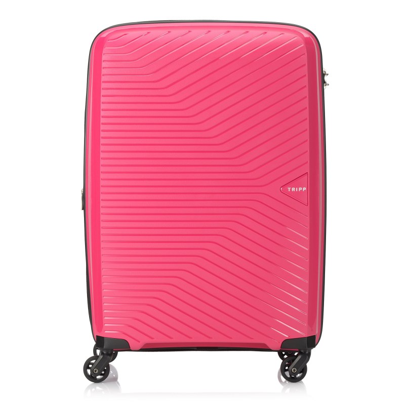 Chic Medium 4 wheel Suitcase 67cm EXP HOT PINK